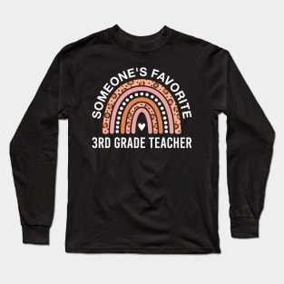 Someone's Favorite 3rd Grade Teacher Rainbow Leopard Long Sleeve T-Shirt